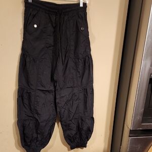 Black Men's Elastic-Waist Cargo Jogger Pants